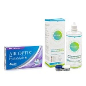 Alcon Air Optix Plus Hydraglyde Multifocal (3 čočky) + Solunate Multi-Purpose 400 ml s pouzdrem