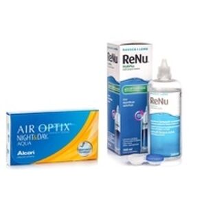 Alcon Air Optix Night & Day Aqua (6 čoček) + ReNu MultiPlus 360 ml s pouzdrem