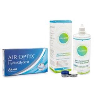 Alcon Air Optix Plus Hydraglyde (6 čoček) + Solunate Multi-Purpose 400 ml s pouzdrem